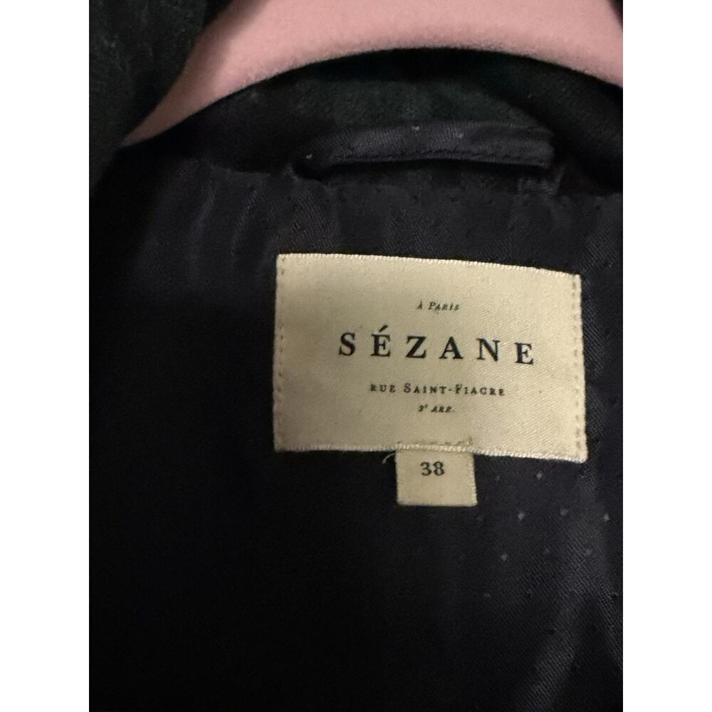 Sezane Hooded Java Puffer Jacket, Navy & Green Tartan Plaid FR 38/US 6 - Picture 3 of 5